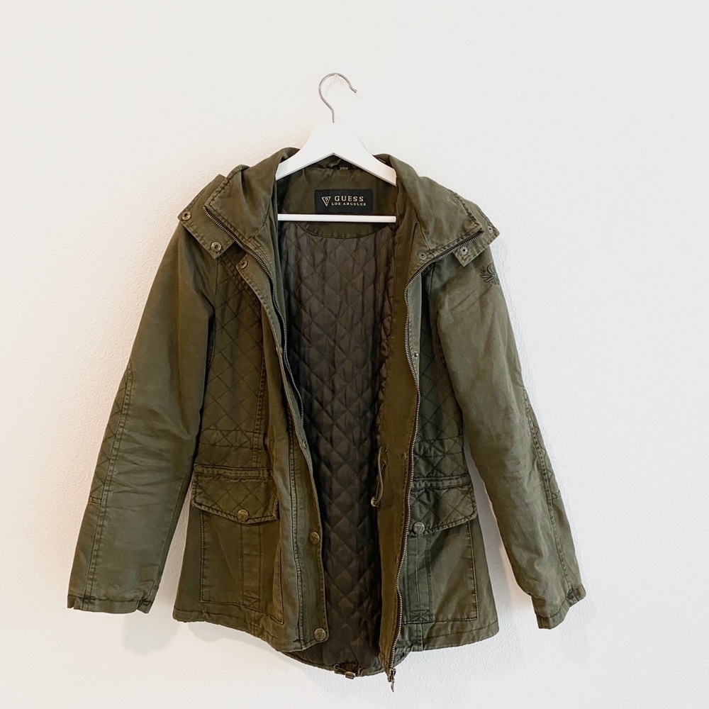 GUESS Removable Faux Fur Hooded Jacket
